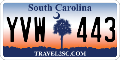 SC license plate YVW443