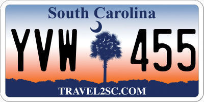 SC license plate YVW455