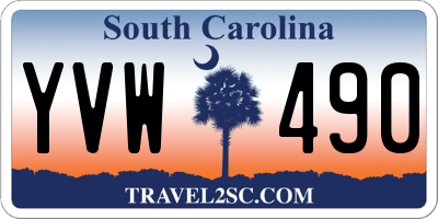 SC license plate YVW490