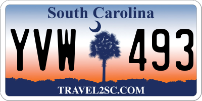 SC license plate YVW493