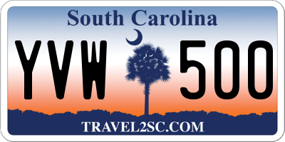 SC license plate YVW500