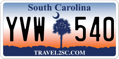 SC license plate YVW540