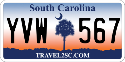SC license plate YVW567