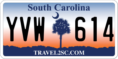 SC license plate YVW614
