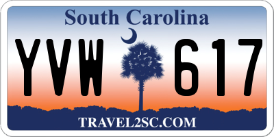SC license plate YVW617