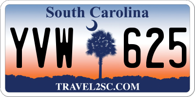 SC license plate YVW625