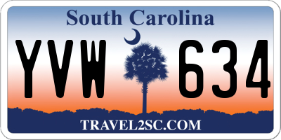 SC license plate YVW634