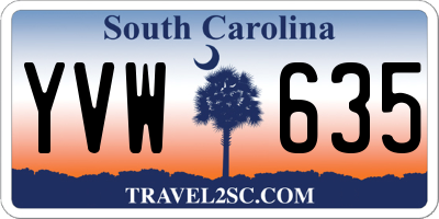 SC license plate YVW635