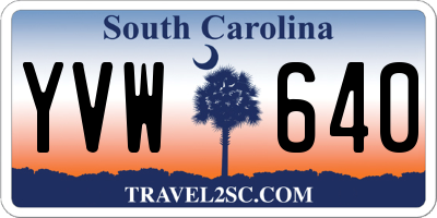 SC license plate YVW640