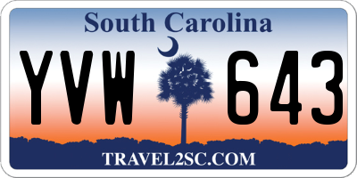 SC license plate YVW643