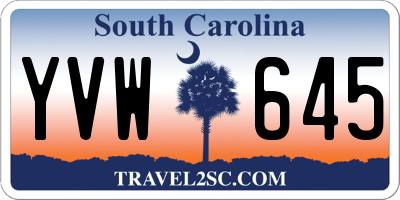SC license plate YVW645