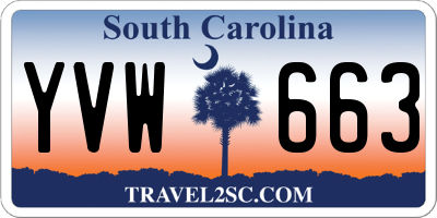 SC license plate YVW663