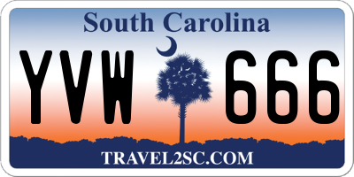 SC license plate YVW666