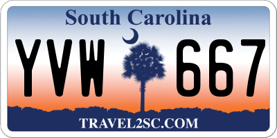 SC license plate YVW667