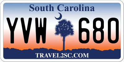 SC license plate YVW680