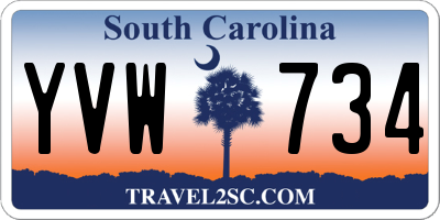 SC license plate YVW734