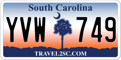 SC license plate YVW749