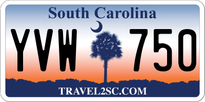 SC license plate YVW750