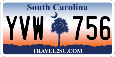 SC license plate YVW756