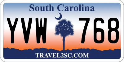 SC license plate YVW768