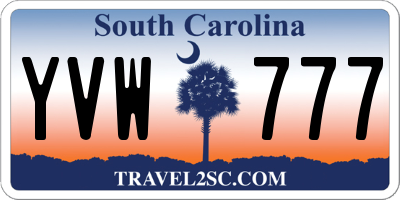 SC license plate YVW777