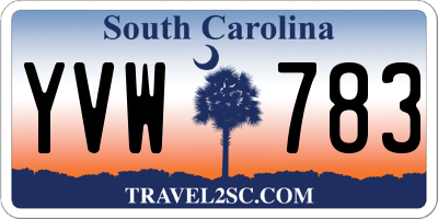 SC license plate YVW783