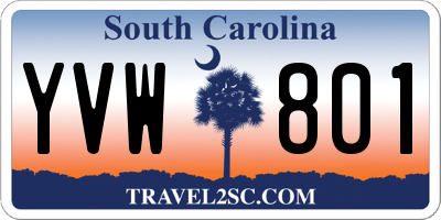 SC license plate YVW801