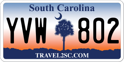 SC license plate YVW802