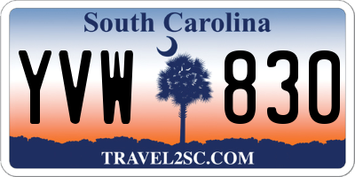 SC license plate YVW830