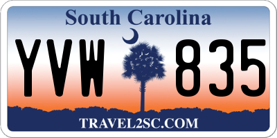 SC license plate YVW835