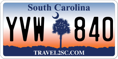 SC license plate YVW840
