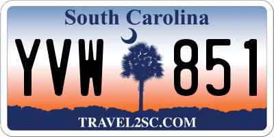 SC license plate YVW851