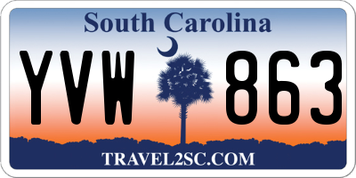 SC license plate YVW863