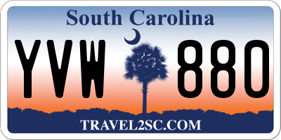 SC license plate YVW880