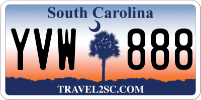 SC license plate YVW888