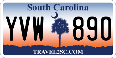 SC license plate YVW890