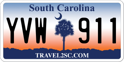 SC license plate YVW911