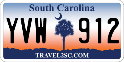 SC license plate YVW912
