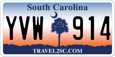 SC license plate YVW914