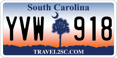 SC license plate YVW918