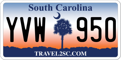 SC license plate YVW950