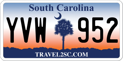 SC license plate YVW952