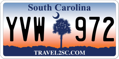SC license plate YVW972