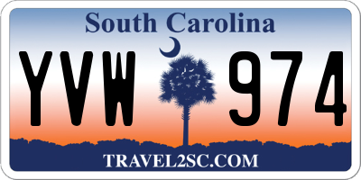 SC license plate YVW974