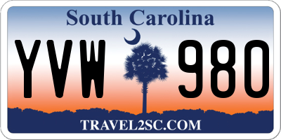 SC license plate YVW980