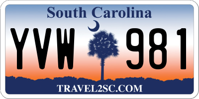 SC license plate YVW981