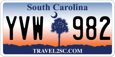 SC license plate YVW982