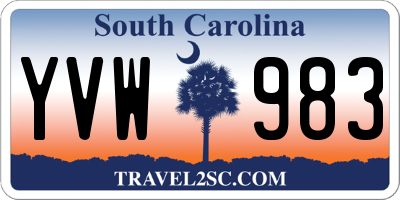 SC license plate YVW983