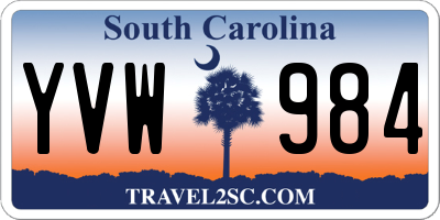 SC license plate YVW984