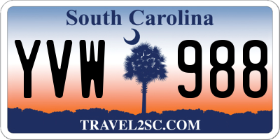 SC license plate YVW988